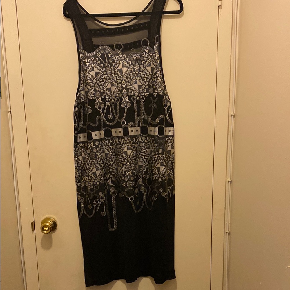 Black and Gray Patterned Dress